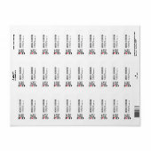 Étiquette Moderne élégant noir rouge (Feuille entière)