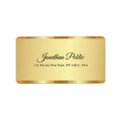 Étiquette Moderne élégant or élégant Nom de script manuscrit (Devant)