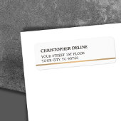 Étiquette Moderne Élégant Simple Blanc Faux Ligne Cuivre