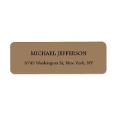 Étiquette Moderne Élégant Simple Brown (Devant)