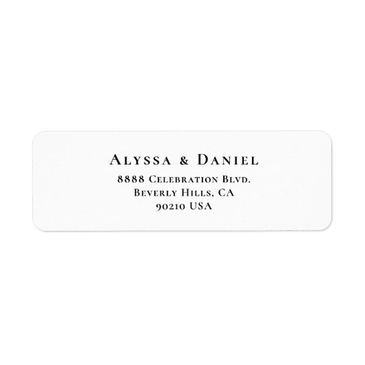 Étiquette Moderne Elegant Simple mariage adresse de retour (Devant)
