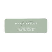 Étiquette Moderne Élégant Simple Monogramme Style Sage (Devant)
