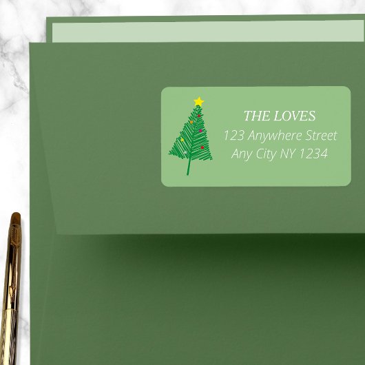 Étiquette Moderne Élégant Simple Noël Adresse de retour