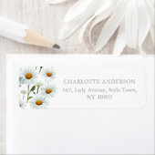 Étiquette Moderne Elégante Basique Blanche Florale tendance (En situation)