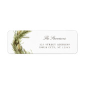 Étiquette Moderne élégante couronne de Noël Adresse de retou (Devant)