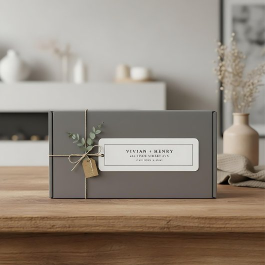 Étiquette Moderne élégante simple typographie adresse de ret