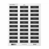 Étiquette Moderne encadré gris et gris foncé professionnel (Feuille entière)