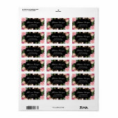 Étiquette Moderne enveloppement floral classique et romantiq (Feuille entière)