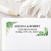 Étiquette Moderne et élégant feuille d'aquarelle tropicale v (En situation)