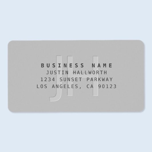 Étiquette Moderne Faux Embossés Monogramme Adresse d'entrepr