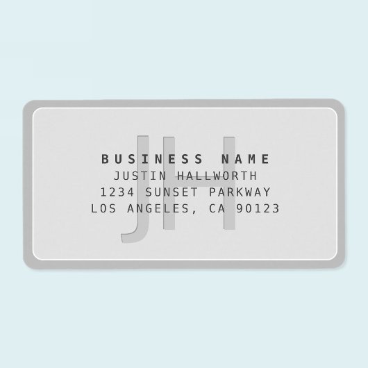 Étiquette Moderne Faux Embossés Monogramme Adresse d'entrepr