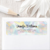 Étiquette Moderne Faux Holographique Opal Gold Foil Élégant (En situation)