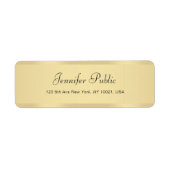 Étiquette Moderne Faux Or manuscrit Script Modèle Chic (Devant)