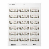 Étiquette Moderne feuillage fleuri rustique vacances de cerf (Feuille entière)
