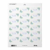 Étiquette Moderne Floral Blue Hydrangea Aquarelle Adresse (Feuille entière)