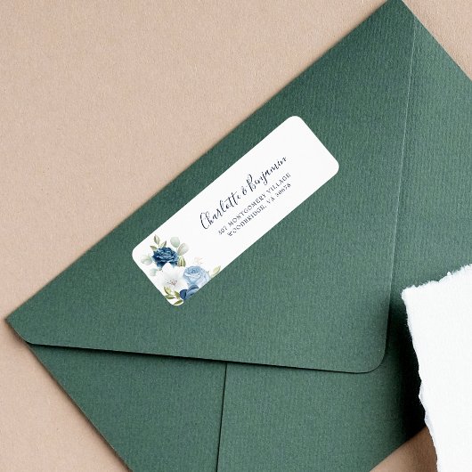 Étiquette Moderne Floral Élégant Script Retourner