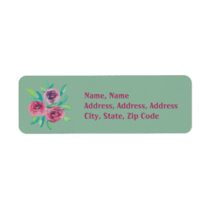 Étiquette Moderne Floral Wreath Salutations Postage