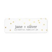 ÉTIQUETTE MODERNE geo triangle confetti mignon or (Devant)