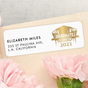 Étiquette Moderne Gold Foil Stylish Graduate   Graduation