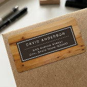 Étiquette Moderne Gras Grain de Bois Élégant