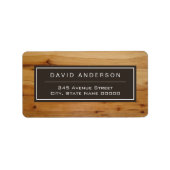 Étiquette Moderne Gras Grain de Bois Élégant (Devant)