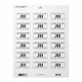 Étiquette Moderne Gras Professionnel | Blanc et noir (Feuille entière)