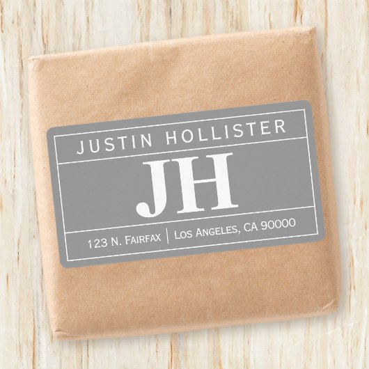 Étiquette Moderne Gras Professionnel | Livraison gris et bla