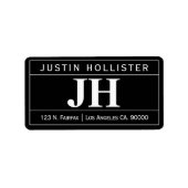 Étiquette Moderne Gras Professionnel | Noir et blanc (Devant)