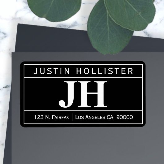 Étiquette Moderne Gras Professionnel | Noir et blanc