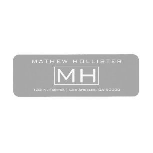 Étiquette Moderne Gris & Blanc Professionnel