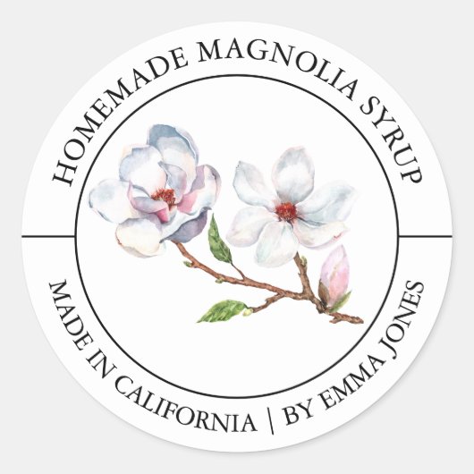 Étiquette moderne Magnolia (Devant)