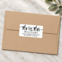 Moderne mariage M et Mme Brush Script