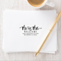 Moderne mariage M et Mme Brush Script