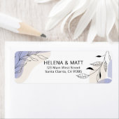 Étiquette Moderne minimal Abstrait Botanical Line Mariage d' (En situation)