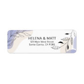 Étiquette Moderne minimal Abstrait Botanical Line Mariage d' (Devant)