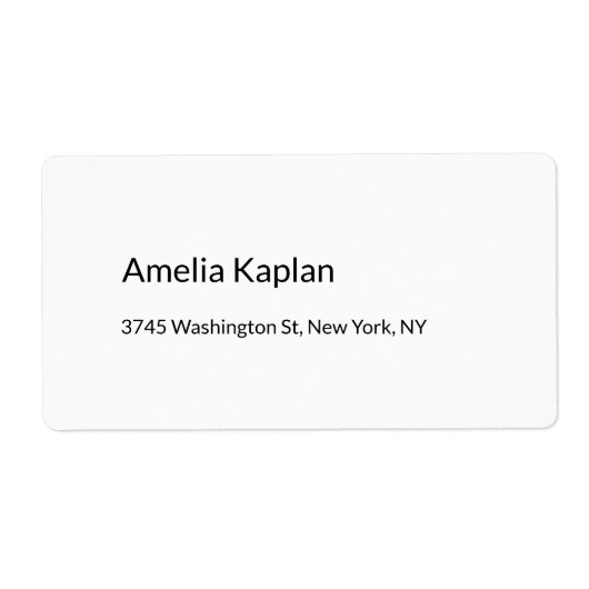 Étiquette Moderne Minimaliste Blanc Professionnel Simple (Devant)