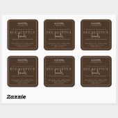 Étiquette moderne minimaliste café brun chandelle (Feuille)