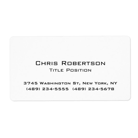 Étiquette Moderne minimaliste Chic Noir Blanc Charme (Devant)