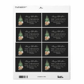 Étiquette moderne minimaliste élégant noir (Feuille entière)