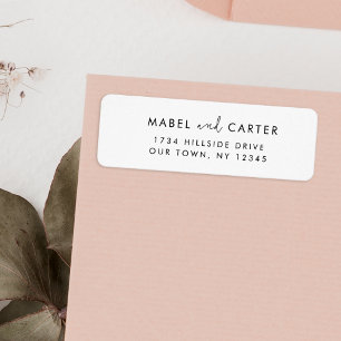 Étiquette Moderne minimaliste Élégant Simple Couple Mariage