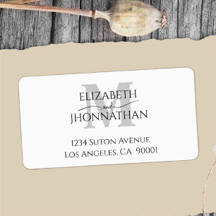 Étiquette Moderne minimaliste Gris Mariage