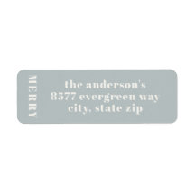 Moderne minimaliste Merry Blue Adresse de retour