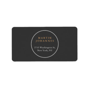 Étiquette Moderne minimaliste Plain Elegant Grey Nom Adresse