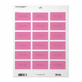 Étiquette Moderne moderne rose tendance Modèle élégant (Feuille entière)