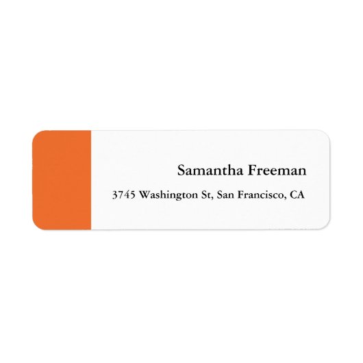 Étiquette Moderne Nettoyant Plat Orange Blanc Minimaliste (Devant)