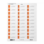 Étiquette Moderne Nettoyant Plat Orange Blanc Minimaliste (Feuille entière)