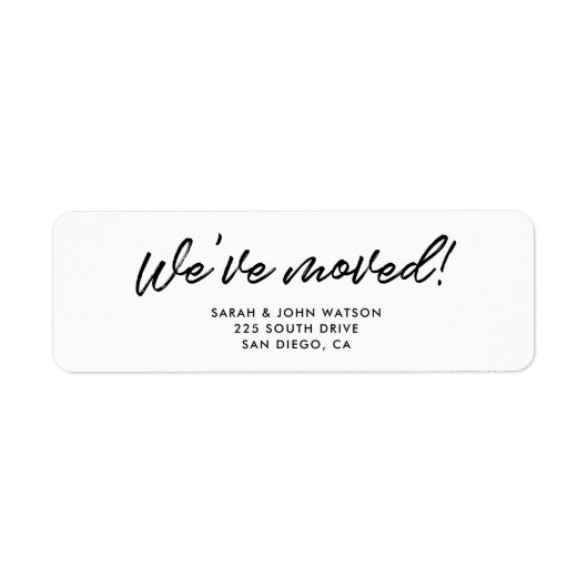 Étiquette Moderne Nous avons déplacé l'adresse de retour (Devant)