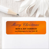 Étiquette Moderne Orange élégant Joyeux Noël Feuille de fami (En situation)
