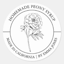 Étiquette moderne Peony
