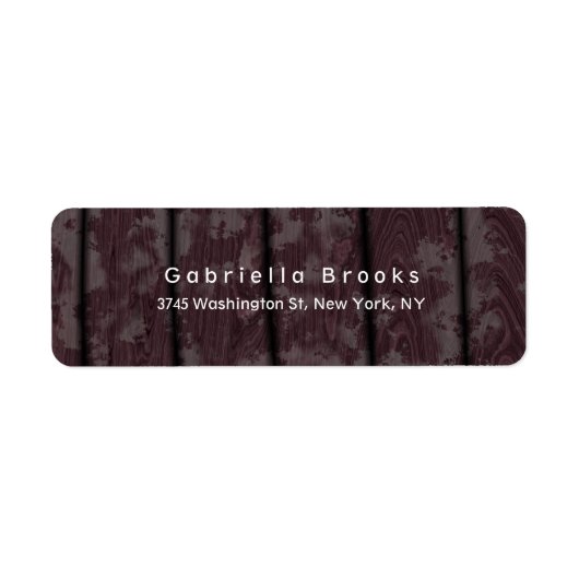 Étiquette Moderne Plain élégant Unique Bois Brown (Devant)